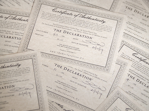 The Certificate of Authenticity