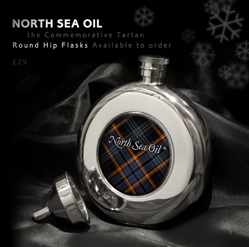 North Sea Oil Tartan Hip Flask